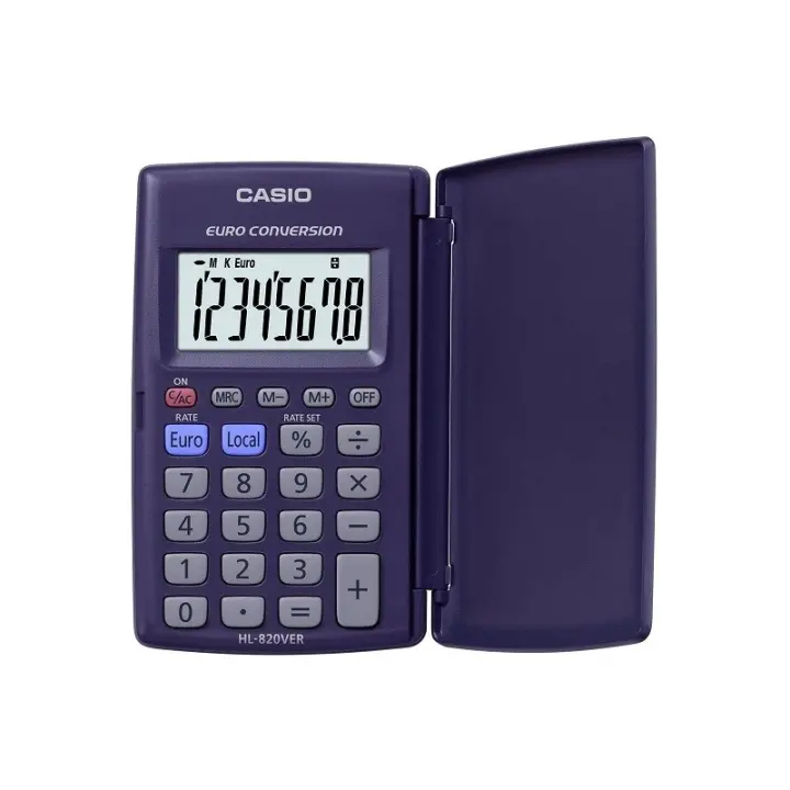 Caculadora Casio Euro conversión HL-820VER 8 dígitos tamaño bolsillo HL820VER - 1