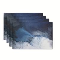 Mantel Individual De Lino Heat-Resistente Antideslizante En Colores Negro Azul Gris Y Blanco Para Comedor Estilo Clásico - details 1