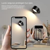 Lámpara De Pared LED Con 3 Niveles De Brillo Y 3 Modos De Color Batería Operada 2000mAh Control Táctil 360° Rotatable Para Dormitorio - details 1