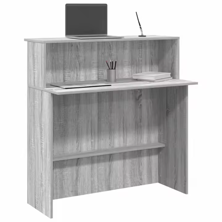 vidaXL Mostrador de recepción 100x50x103,5 cm en color Roble ahumado/Roble artisan/Roble Sonoma y más - 1