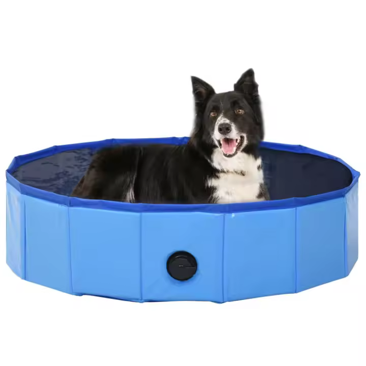 Para Perros plegable PVC Azul Piscina 80x20 cm - 1
