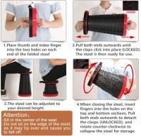 Taburete plegable para acampar Taburete plegable de plástico retráctil Taburete ligero portátil para pesca Barbacoa Al Aire Libre Interior Cocina Carga máxima 150KG - details 5