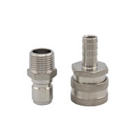 Conector Rápido De Cerveza 1/2"NPT Con Barb 304 Acero Inoxidable Kit De Conectores Para Moonshine Y HomeBrewing Accesorio De Barra Eco-amigable - details 1