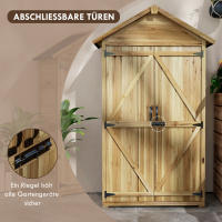 Armaro de Jardín, Caseta de Jardín de Madera de 0.43 m2, Caseta de Jardín con Tejado de asfalto, dos, Balcón con armarario de Jardín con cerradura, Terraza, color natural, 102x54x177 cm - details 0