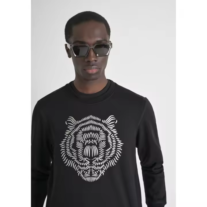 Sudadera Regular Estampado Tigre Negra Morato - 1