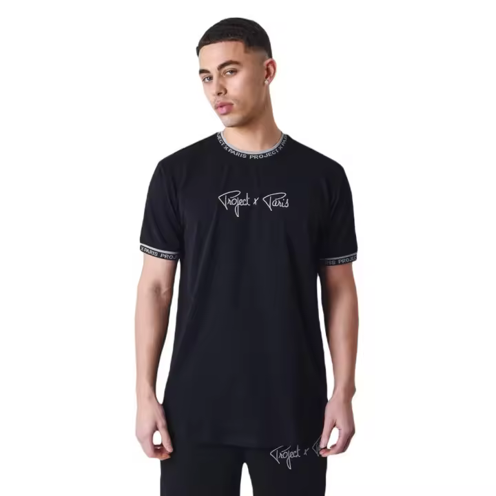Camiseta Project X Paris Logo Bordado Negro T Shirt 2310019-Bkbg - 1
