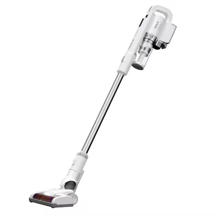 Tesla Aspirador Escoba Sin Cable HS300WX-Robot Aspiradora, Vertical, Potencia 200W, Succión 18000/9000 Pa, Filtro HEPA, Sin Bolsa, Batería Extraíble de 18.5V2200mAh, Color Blanco-Gris - 1