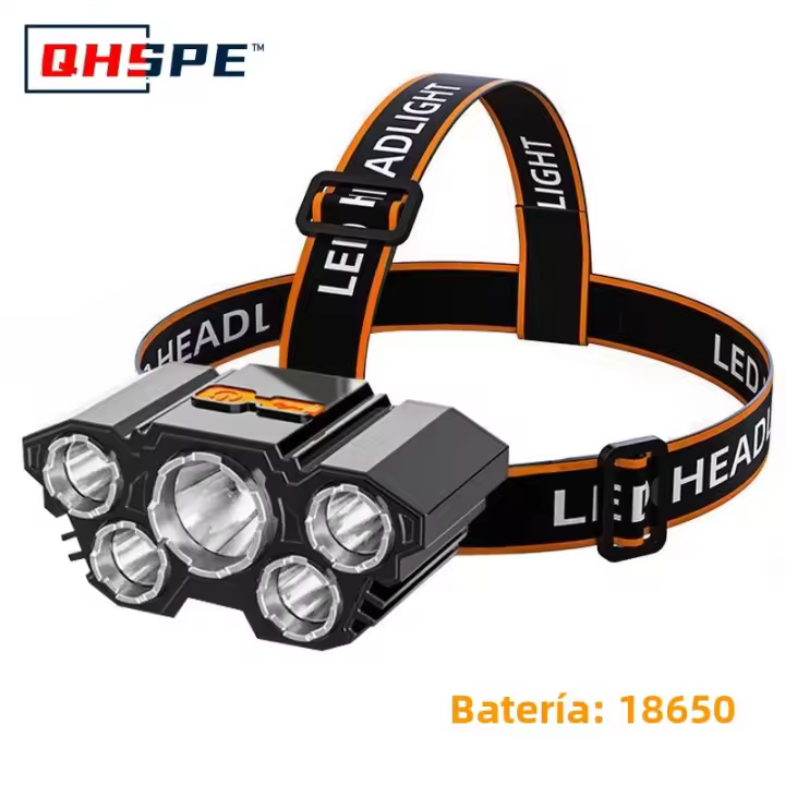 Linterna Frontal LED Recargable Con Batería 18650 Fuente De Luz Potente Para Camping Aventura Pesca - 1