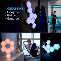 Luz De Pared Hexagonal Con Control Remoto Y Luz LED RGB Modulable USB Colorida Luz Nocturna Geométrica DIY Para Decoración De Hogar - details 5