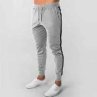 Pantalones De Correr Gris Para Hombre Musculares Suaves De Algodón Con Cierre De Cordón Pantalones De Gym Para Levantamiento De Peso - details 11