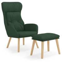 vidaXL Sillón de relax con taburete tela Gris claro, Gris oscuro, Azul Sillon Dormitorio Sillon Comodos Silla Relax Sillón Sofá - details 3