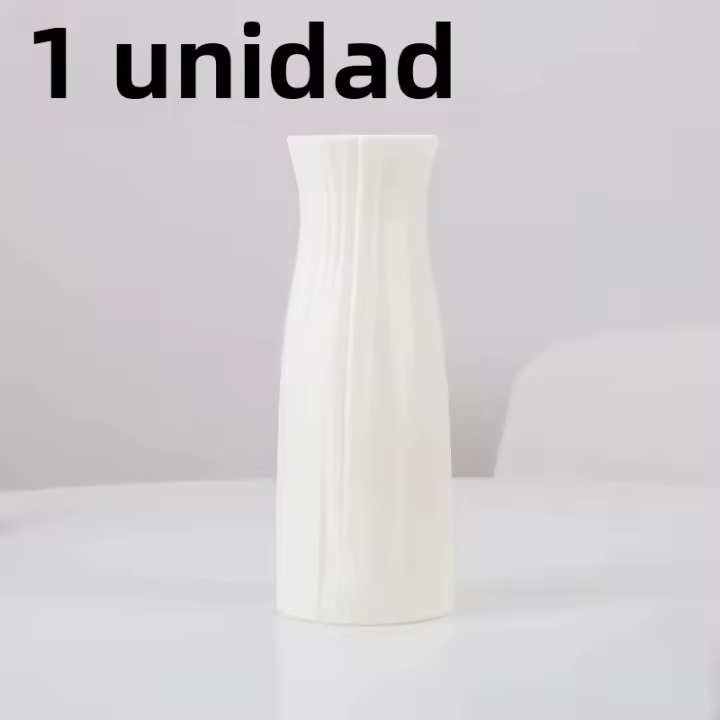 Vaso De Flores Moderno En Blanco De Plástico Decoración Nórdica Para Sala De Estar Arreglo Floral Ornamento De Hogar - 1