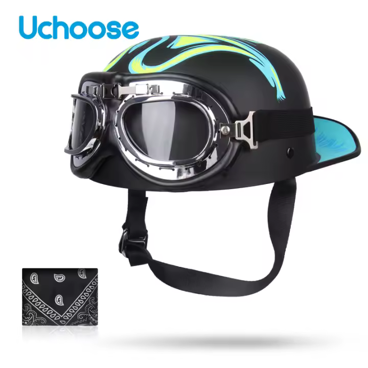 Gorro De Béisbol DS 2023 Retro Casco De Verano Para Motocicleta Cruzador Chopper Vintage Con Abertura Frontal Para Scooter Y Gangster - 1