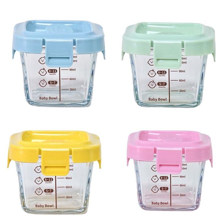 Juego De Comida Para Bebés De Vidrio 170ml Jarra De Almacenamiento De Comida Congelada Para Pequeños Seguros Para Microondos