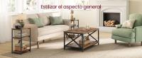 VASAGLE Mesa de Sofá, Mesa Auxiliar de 3 Niveles, Mesita de Noche con Marco de Acero, para Salón, Dormitorio, Estudio, Marrón Rústico y Negro Tinta - details 3