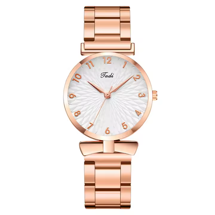 Reloj para mujer con numeración, sol, cinta de boda y correa de acero inoxidable, movimiento de cuarzo, un reloj de lujo y elegancia para la mujer - 1