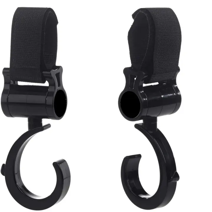 MOV 2x Ganchos Cochecito Carro Percha para Bebe Bolsas Carrito con Velcro Ganchos Carrito Bebé Engancha Bolsas DE LA Comprar, Bolso o Cambiador EN EL Manilar DE LA Sillita, Cochecito o Silla de rueda - 1