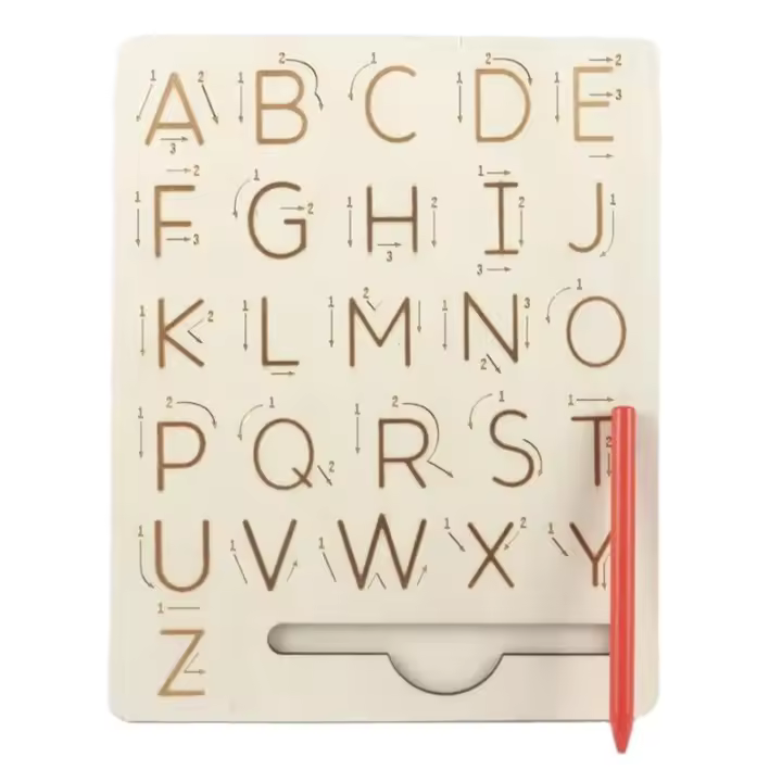 Juguetes Educativos De Madera Para Niños Tablero De Práctica De Letras Montessori Aprendizaje Temprano Control De La Pluma Edad Recomendada 3-12 Años - 1