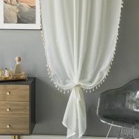 Cortinas Transparentes Beige Y Blancas Estilo Coreano Para Sala De Estar Y Dormitorio Función De Sombrío 70-90% Material Poliéster 100% - details 1