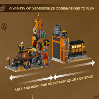Estaciones De Tren Steampunk En Bloques Constructibles Para Adultos Y Niños Modelos De Edificios Modulares 1252 Piezas Regalo Creativo - details 2