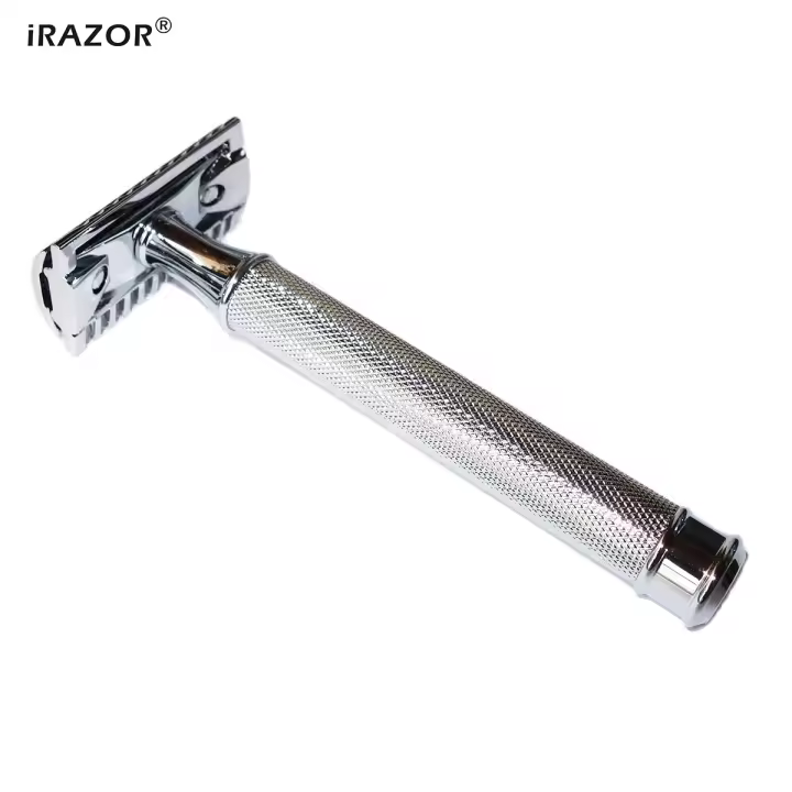 iRAZOR Afeitadora De Seguridad Clásica Pesada En Acero Inoxidable Con Doble Cuchilla Para Hombres Eliminación De Pelo Con 10 Hojas Para Cabello Del Cuerpo Cara Axilas - 1