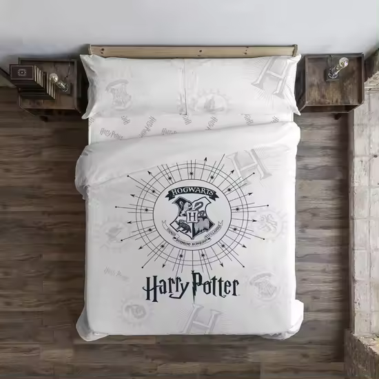 BL BELUM  Funda nórdica Harry Potter, Funda nórdica con botones 100% algodón modelo Dormiens Draco Blanco - Funda Nórdica Extrasuave - Funda Nórdica 100% Made in Spain - 1