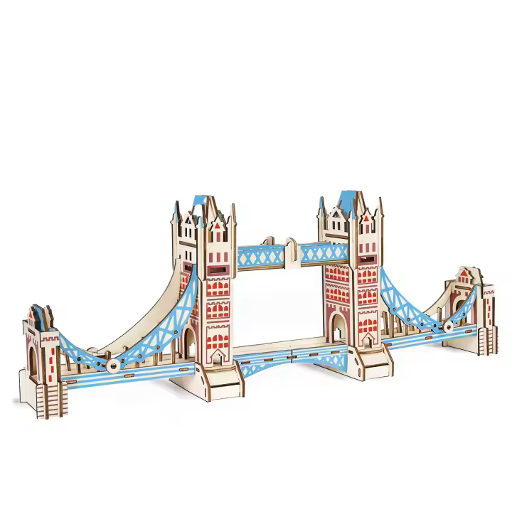 DAM. Puzzle 3D XL madera puente de la torre de Londres 105 piezas 56,4x84x21,4 cm. 56x8x21cm. - 1