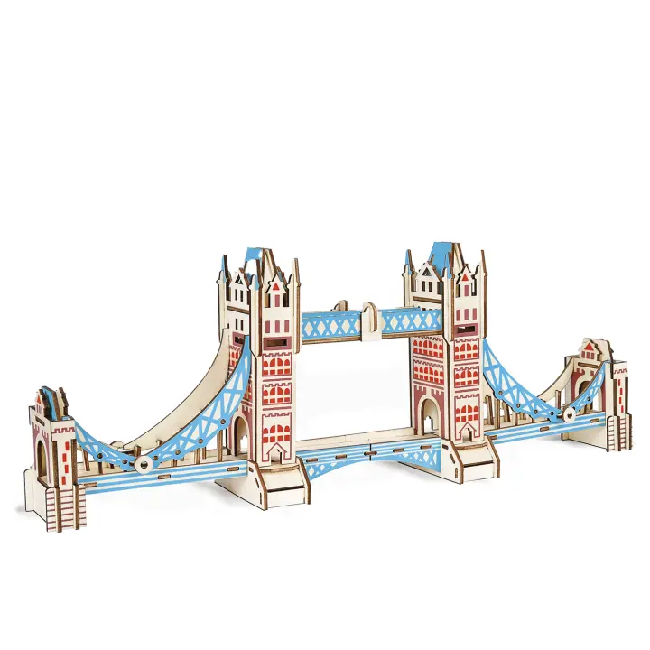 DAM. Puzzle 3D XL madera puente de la torre de Londres 105 piezas 56,4x84x21,4 cm. 56x8x21cm. - 1