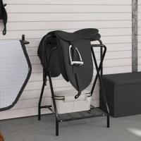 vidaXL Soporte de montura plegable de pie independiente hierro negro - details 2