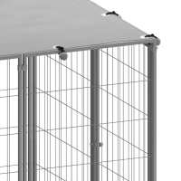 vidaXL Perrera Plateada 15,73 m² Acero Jaula Perro Cachorro Recinto Mascota - details 4