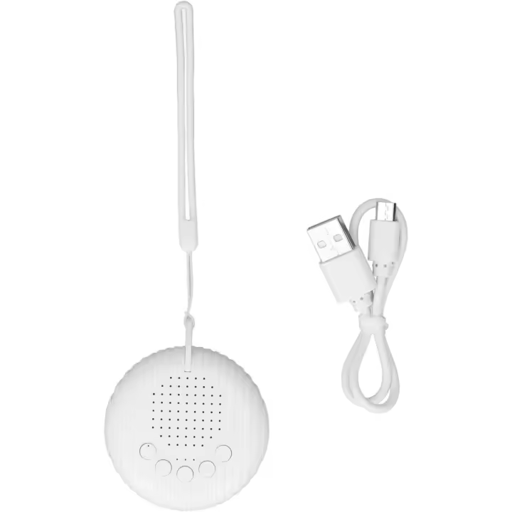Máquina de Ruido Blanco, Temporizador de 3 Velocidades para Aliviar la Ansiedad, Dispositivo Portátil con 10 Sonidos de Música de Cuna Natural para el Sueño del bebé, Luz Nocturna Cálida, Detección - 1