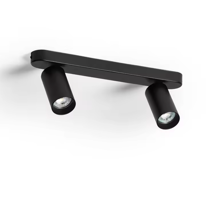 Ledkia Lámpara de Techo Orientable Emir 2 Focos  Negro - 1