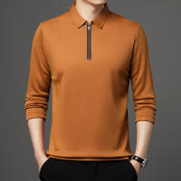 Camisa Polo De Manga Larga Para Hombre En Color Sólido Moda Casual Top Polyester Transversal De Cuatro Estaciones - details 2