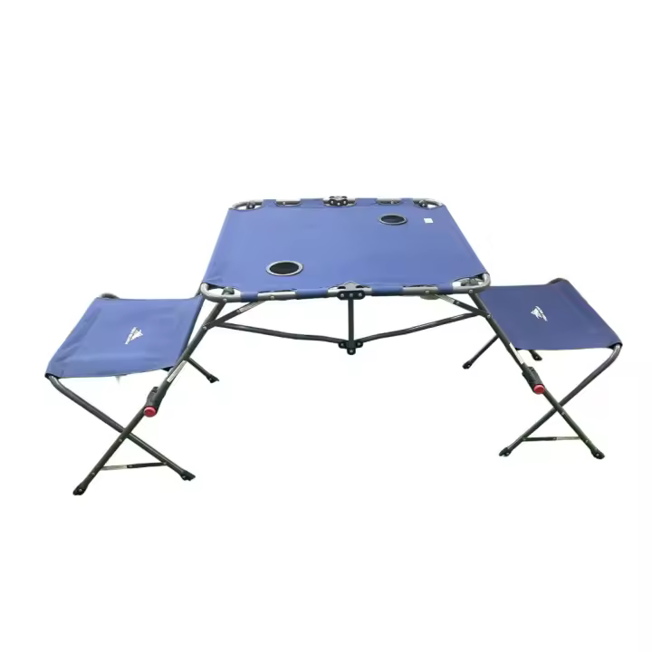Mesa Plegable con Silla Portátil para Camping y Picnic, Mesa de camping con sillas unidas para 2 personas. Mesa de camping con bolsa de transporte incluida. - 1