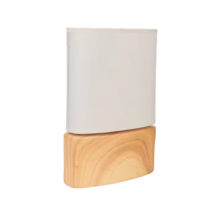 LAMPARA CERAMICA IMITACION MADERA PANTALLA OVALADA HM1138 FIJALO - 1