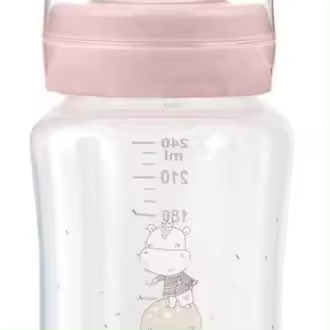 Biberão anti-cólicas 240ml Kikka Boo Hippo Dreams Rosa - 1