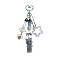 Llavero De Gato Lindo Con Estrella Y Patas De Cinco Puntos Lanyard Antipérdida Para Móvil Y Auriculares Colgante Para Mujer - details 4