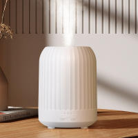 Household essential oil aromatherapy machine automatic sprayer bedroom aroma diffuser with night light humidifier, wood grain + colored lights - details 3