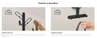 SONGMICS HOME Perchero de Pared, Colgador de Pared en Forma de Rama, con 7 Ganchos, Bloques Esféricos, para Ropa, Sombreros, Bolsos, Negro Tinta/Blanco Perla - details 2