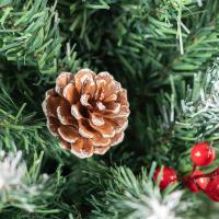 ARBOL DE NAVIDAD SILVESTRE FRONTOSO, 120cm, 150cm, 180cm, 210cm, 240CM, árbol de Navidad Verde Abeto, Árbol de Navidad Artificial, Verde PVC Árboles Decoración Navideña, con Efecto Nieve y piñas, Soporte de Maderal (con Efecto Nieve y piñas) - details 1