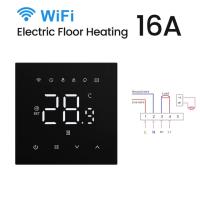 Termostato De Calentamiento Wifi Tuya Para Suelo Calentado Digital Regulador De Temperatura Alexa Google Home 220V 16A Color Blanco Y Negro - details 13