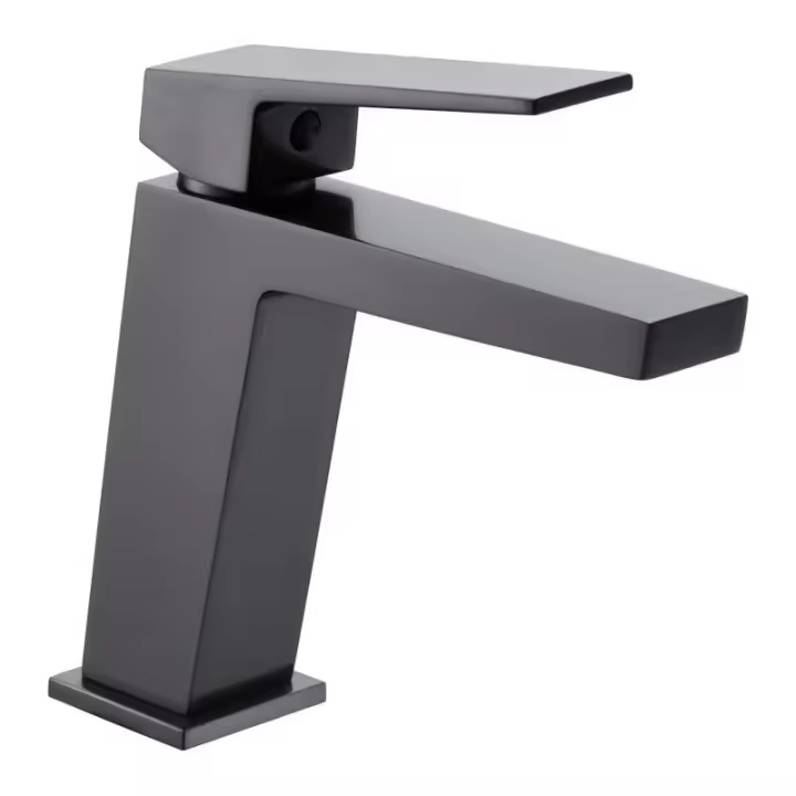 Imex Art BDAR025-1BGM grifo monomando lavabo latón acabado negro metalizado - 1
