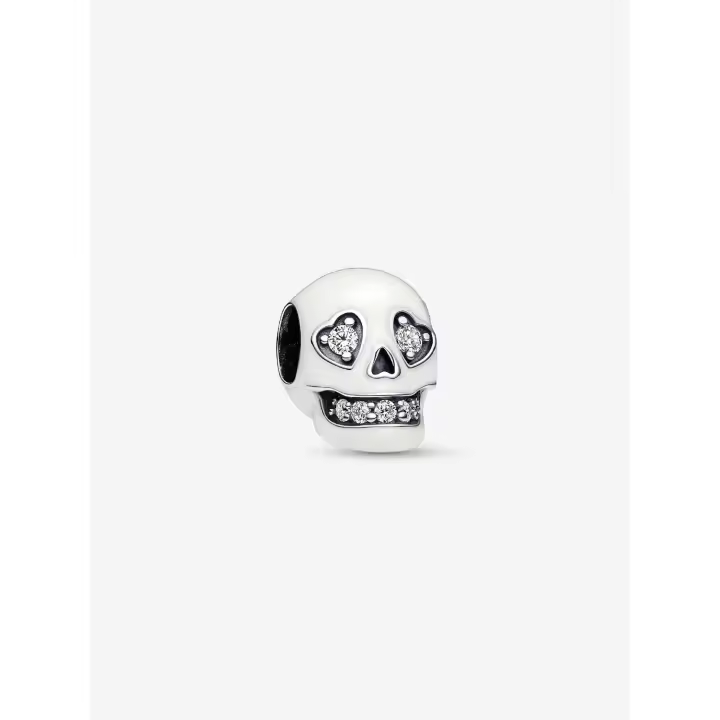 Pandora - Charm de Calavera brilliant que Brilla en la osada-Plata de Lei - 1