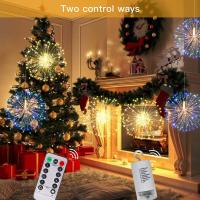 Decoraciones De Navidad Dandelion Fireworks Lamp Luces LED Cadena 200 LEDs Control Remoto 8 Modos Guirnalda De Navidad Multicolor - details 4