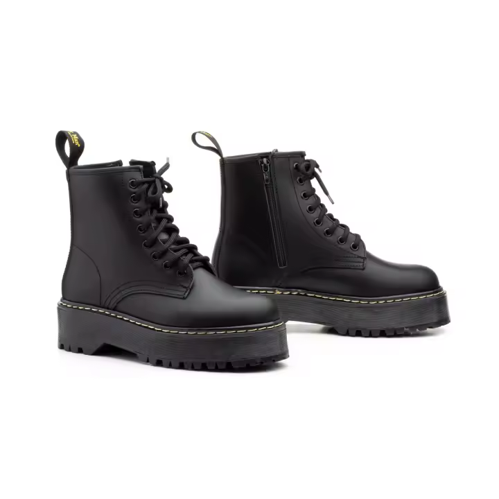 Mº6063 NEGRO Hecho en España Botas Mujer Piel NEGRA Cordones Plataforma Numeración: 36-41 Marca: Otras marcas Color: NEGRA BOTA TODA PIEL CON SUELA GRUESA ATADA CON CORDONES MODERNA Y  JUVENIL - 1