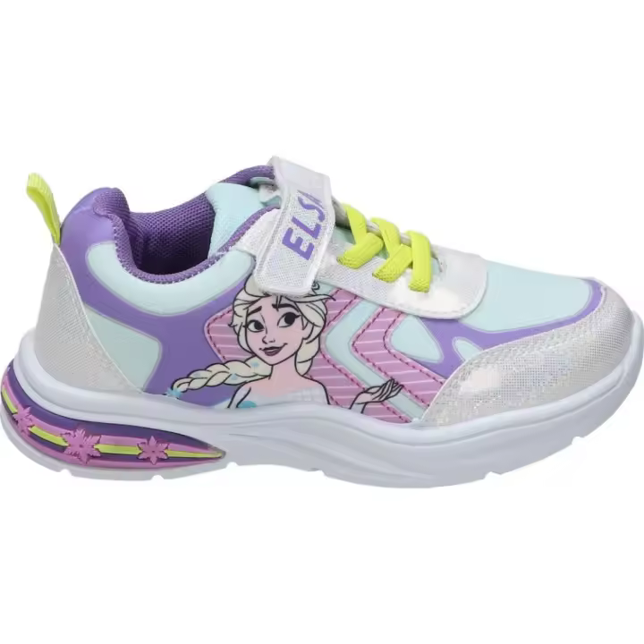 LEOMIL | Zapatillas con Luces FROZEN – Deportiva Infantil Lila con Diseño de Princesa Frozen – Sneakers con Cordones y Velcro – Máxima Sujeción – Cómoda y Versátil – Modelo FZ014675 - 1