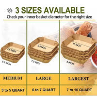 Papel De Hornear Para Air Fryer Y Barbacoa 50-300Pcs Tamaño 23/20/16cm Pad De Horno Desechable Y AntiAceite Para Platos Y Pastelería - details 5