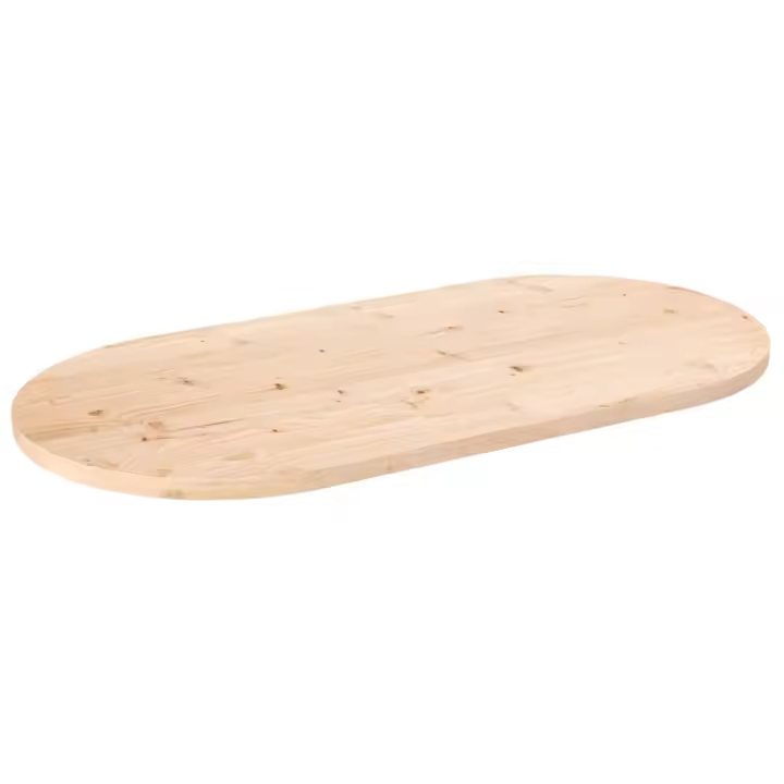vidaXL Tablero de mesa ovalado madera maciza de pino 90x45x2,5 cm - 1
