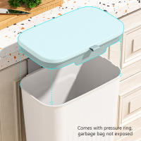 Bandeja De Papelera De Cocina Con Montaje En Pared 9L Caja De Basura Para Armario De Cocina Y Baño Con Tapa Recipiente De Residuos Ecológico De Plástico - details 3