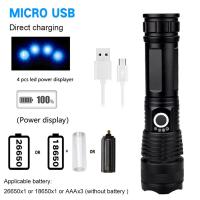 Linterna Táctica LED Potente Recargable USB Con 5 Modos Zoomable Para Camping Exterior Emergencia Batería 26650 Luz Nocturna Resistente Al Agua - details 11
